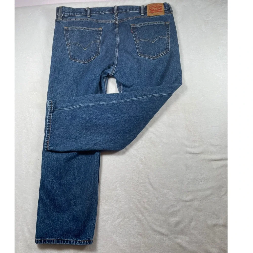 Levis 505 Regular Fit Straight Leg Blue Denim Jeans Mens 42x30‎ Medium Wash